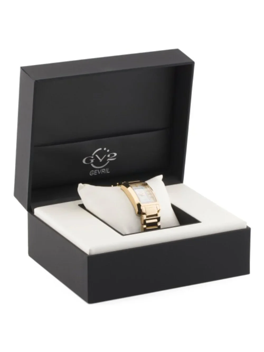 GV2 BY GEVRIL Women's Swiss Made Luino Gold Tone Rectangular Watch